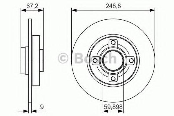 BOSCH 0986479S42 гальмівний диск