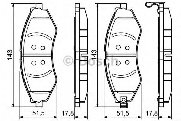 BOSCH 0986495116 Комплект гальмівних колодок, дискове гальмо