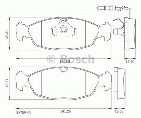 BOSCH 0986BB0146 Комплект гальмівних колодок, дискове гальмо