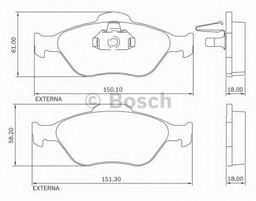 BOSCH 0986BB0710 Комплект гальмівних колодок, дискове гальмо