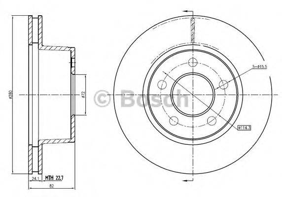 BOSCH 0986BB4340 гальмівний диск