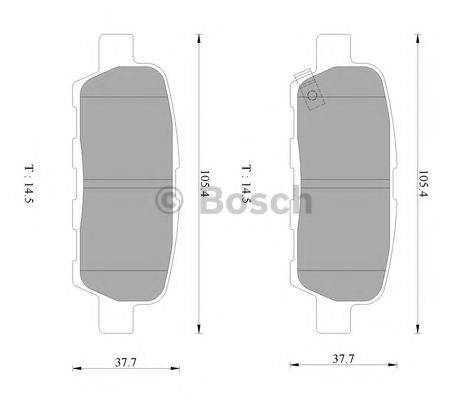 BOSCH 0986AB3076 Комплект гальмівних колодок, дискове гальмо