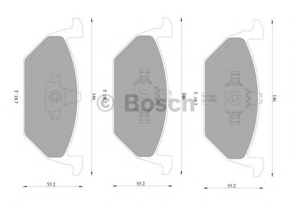 BOSCH 0986AB4553 Комплект гальмівних колодок, дискове гальмо