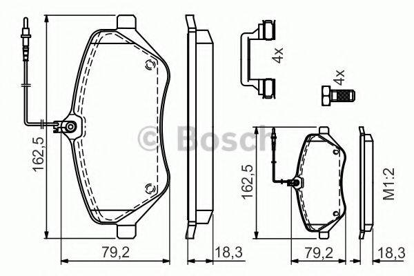 BOSCH 0986494585 Комплект гальмівних колодок, дискове гальмо