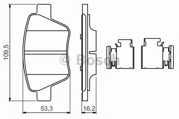 BOSCH 0986494643 Комплект гальмівних колодок, дискове гальмо