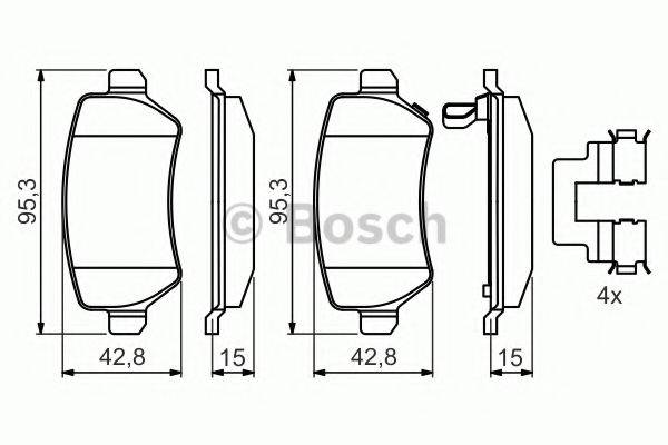 BOSCH 0986494654 Комплект гальмівних колодок, дискове гальмо