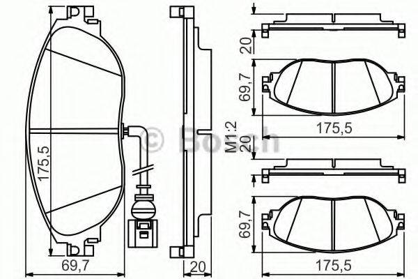 BOSCH 0986495350 Комплект гальмівних колодок, дискове гальмо