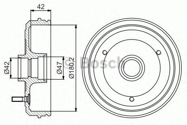 BOSCH 0986477243 Гальмівний барабан