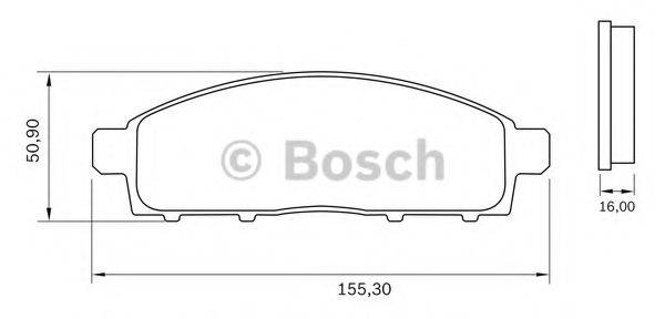 BOSCH 0986BB0747 Комплект гальмівних колодок, дискове гальмо