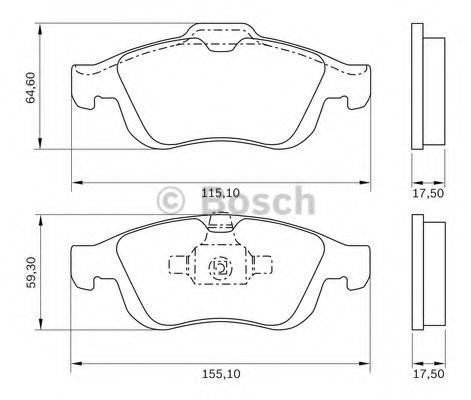 BOSCH 0986BB0981 Комплект гальмівних колодок, дискове гальмо