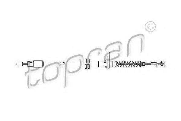 TOPRAN 401908 Трос, гальмівний механізм робочої гальмівної системи