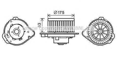 PRASCO VO8175 Електродвигун, вентиляція салону