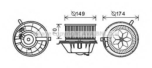 PRASCO VW8342 Електродвигун, вентиляція салону