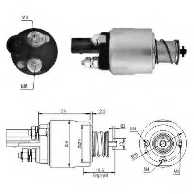 HOFFER 6646126 Тягове реле, стартер