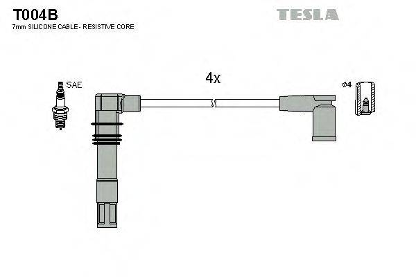 TESLA T004B Комплект дротів запалювання