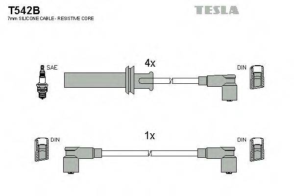 TESLA T542B Комплект дротів запалювання