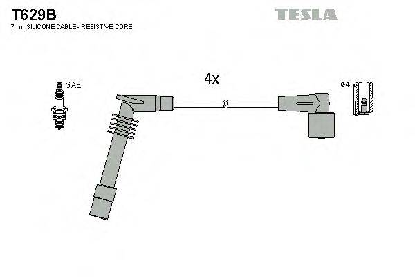 TESLA T629B Комплект дротів запалювання