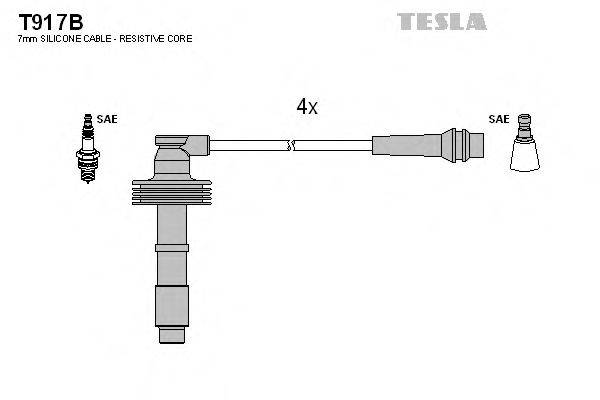 TESLA T917B Комплект дротів запалювання