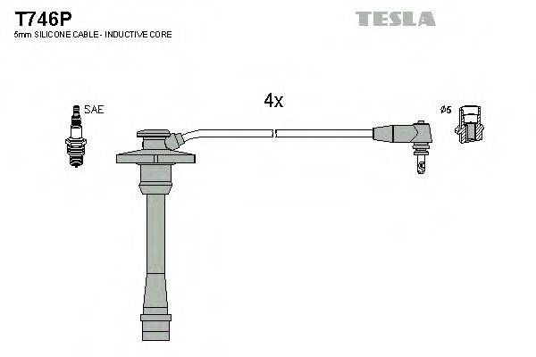 TESLA T746P Комплект дротів запалювання