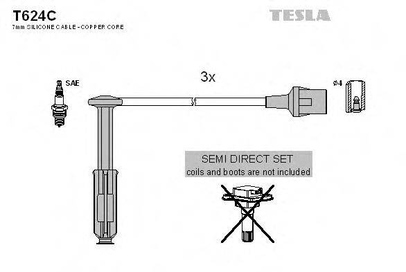 TESLA T624C Комплект дротів запалювання