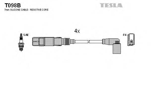 TESLA T098B Комплект дротів запалювання