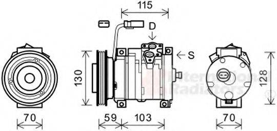 VAN WEZEL 0700K117 Компресор, кондиціонер