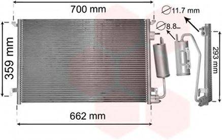 VAN WEZEL 37015397 Конденсатор, кондиціонер