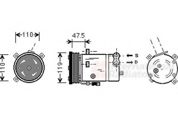 VAN WEZEL 3700K277 Компресор, кондиціонер