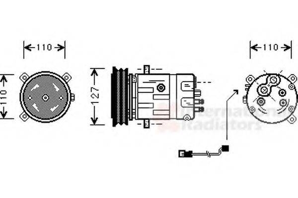 VAN WEZEL 3700K290 Компресор, кондиціонер