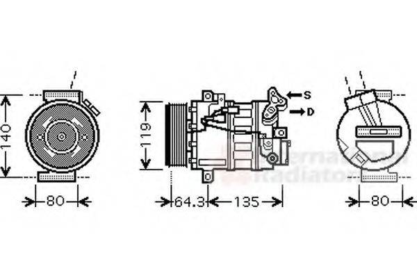 VAN WEZEL 4300K394 Компресор, кондиціонер