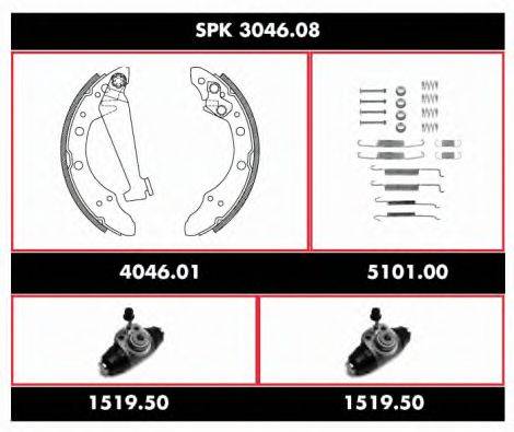 WOKING SPK304608 Комплект гальм, барабанний гальмівний механізм