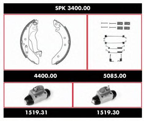 WOKING SPK340000 Комплект гальм, барабанний гальмівний механізм