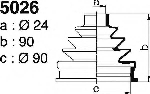 DEPA 5026 Комплект пильника, приводний вал