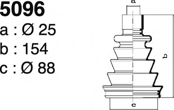 DEPA 5096 Комплект пильника, приводний вал