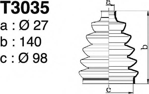 DEPA T3035 Комплект пильника, приводний вал