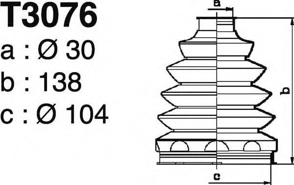 DEPA T3076 Комплект пильника, приводний вал