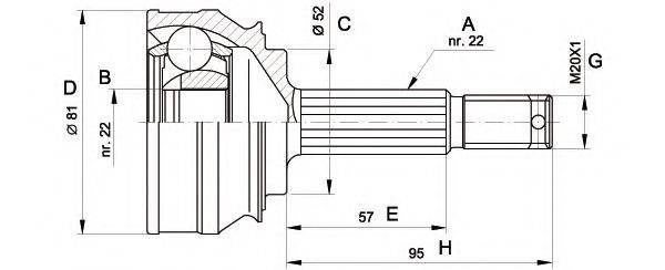 OPEN PARTS CVJ500610 Шарнірний комплект, приводний вал