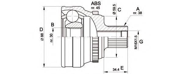 OPEN PARTS CVJ513910 Шарнірний комплект, приводний вал