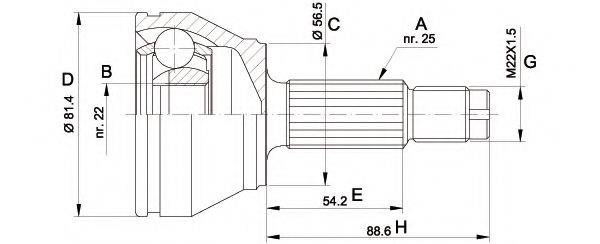 OPEN PARTS CVJ519210 Шарнірний комплект, приводний вал