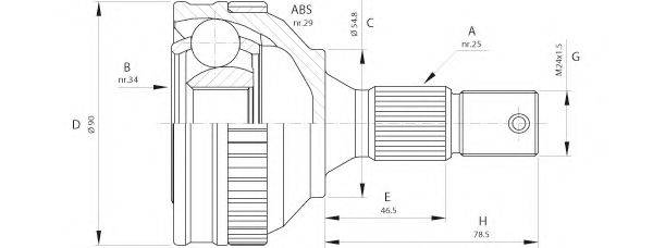 OPEN PARTS CVJ521610 Шарнірний комплект, приводний вал