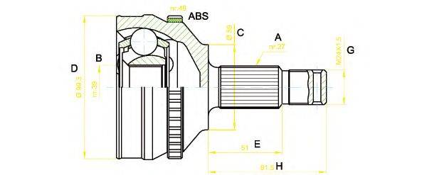 OPEN PARTS CVJ522210 Шарнірний комплект, приводний вал