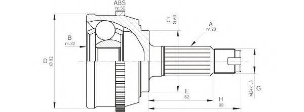 OPEN PARTS CVJ527810 Шарнірний комплект, приводний вал