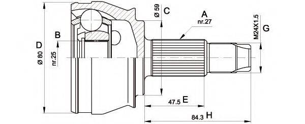 OPEN PARTS CVJ529210 Шарнірний комплект, приводний вал