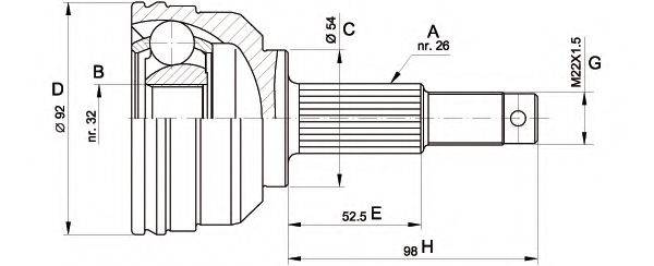 OPEN PARTS CVJ534510 Шарнірний комплект, приводний вал