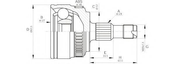 OPEN PARTS CVJ535410 Шарнірний комплект, приводний вал