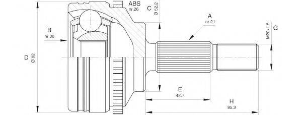 OPEN PARTS CVJ536510 Шарнірний комплект, приводний вал