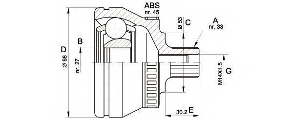 OPEN PARTS CVJ536810 Шарнірний комплект, приводний вал