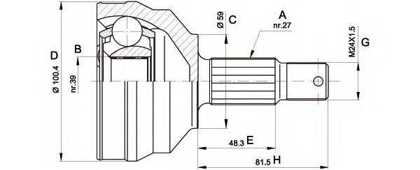 OPEN PARTS CVJ546010 Шарнірний комплект, приводний вал