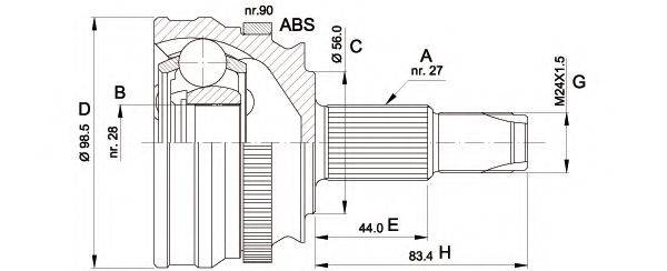 OPEN PARTS CVJ550710 Шарнірний комплект, приводний вал