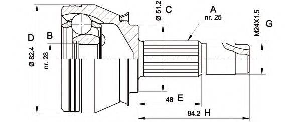 OPEN PARTS CVJ552410 Шарнірний комплект, приводний вал